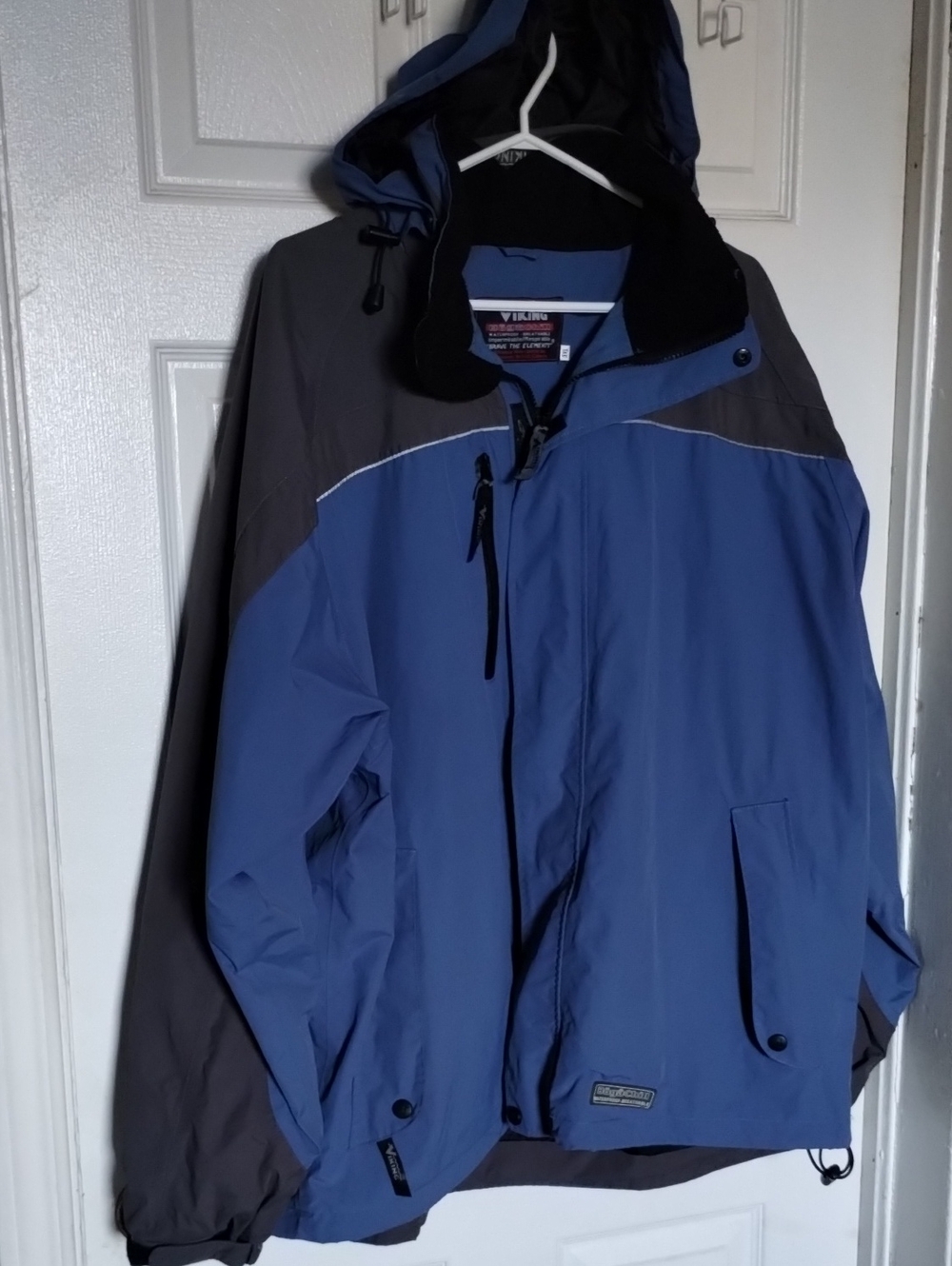 Viking Bogechill Waterproof/Breathable Men's Blue/Gray Jacket with Hood.size 3XL